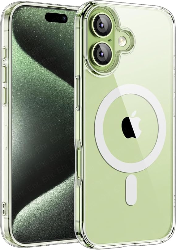 Ehr. iPhone 17 Compatible Camera Protected Rigid Yellowless Crystal Transparent Case with Magsafe Wireless Charging Feature (Transparent, iPhone 17)