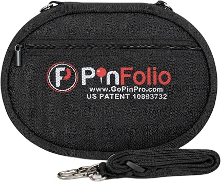 PinFolio Go Pin Display Bag, Lightweight & Compact Sports & Disney Pin Book Designed for Loungefly Backpacks & Easy Trading Up to 40 1-Inch Enamel Pins Black