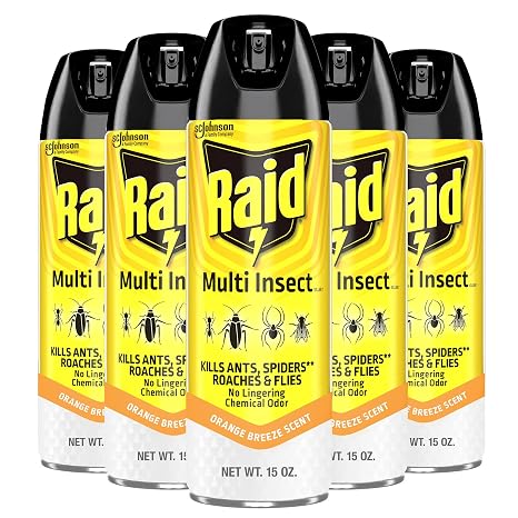 Raid Multi Insect Killer, Orange Breeze 15 Ounce (Pack of 5)