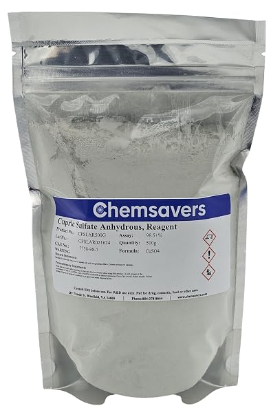 Cupric Sulfate Anhydrous, Reagent, 98.5+%, 500g