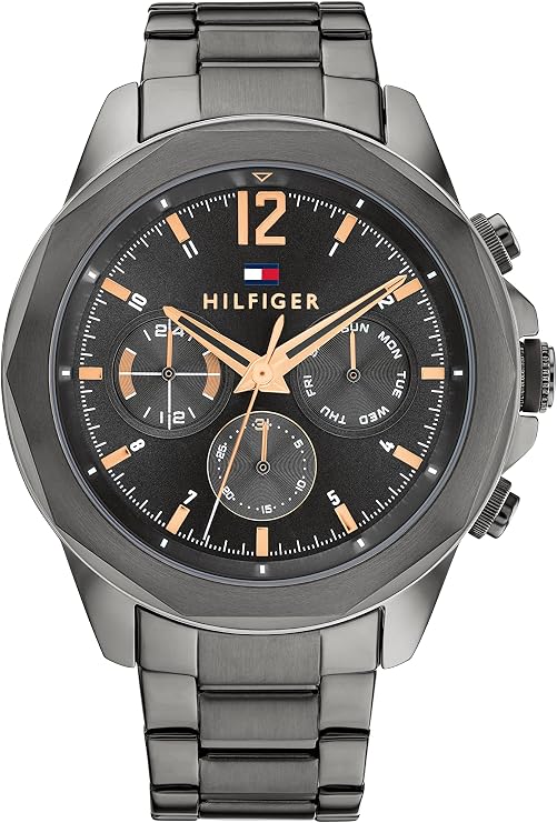 Tommy Hilfiger Analogue Multifunction Quartz Watch for Men with Stainless Steel, Silicone or Leather Strap