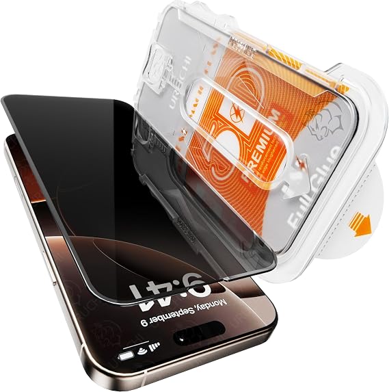 Epro iPhone 15 Pro İle Uyumlu PREMIUM Gizlilik (Privacy) Ekran Koruyucu 45° Hayalet Görünüm, Kolay Kurulum Hizalama Aparatlı, Darbelere Karşı Ekstra Güçlü ve Toz Bırakmayan Temperli Cam
