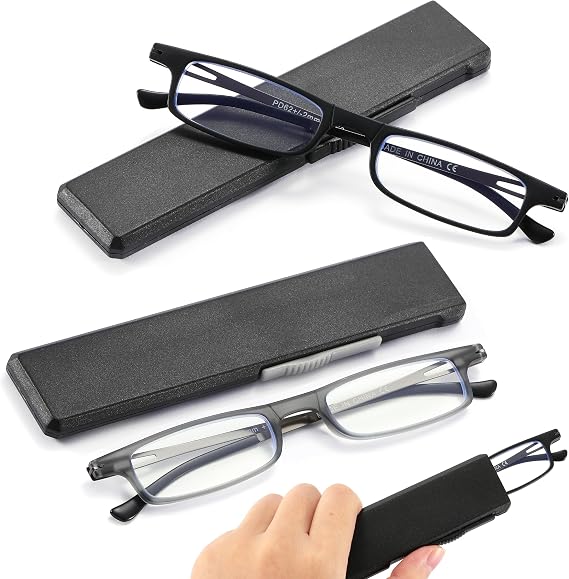 Ultra Thin Folding Reading Glasses TR90 2 Pack