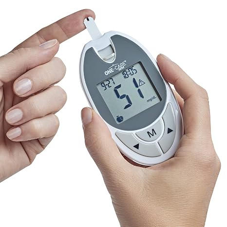 ONE-CARE PRO Glucose Meter, Blood Glucose Monitor for Diabetes Testing, Blood Sugar Monitor Device, Digital Glucometer for Home and Professional Use, Blood Sugar Testing Monitor