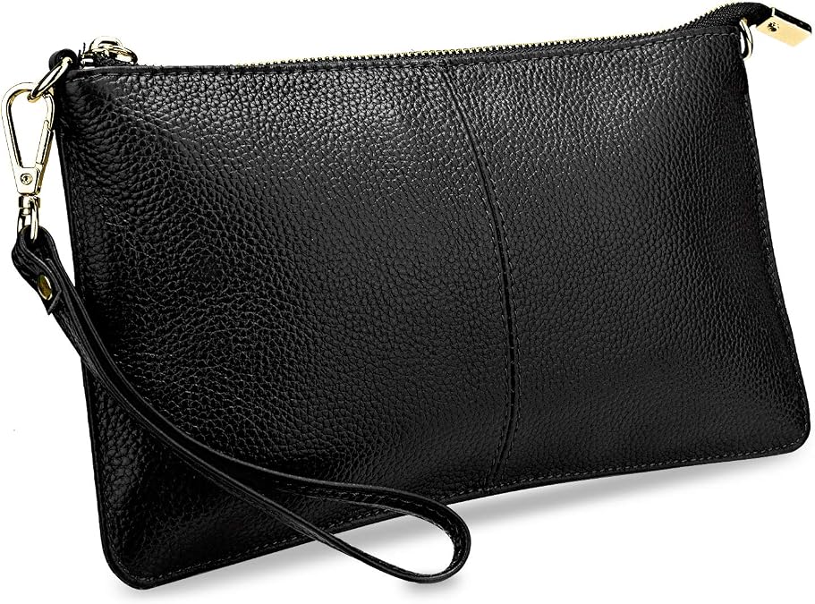 YALUXE Women's Genuine Leather Wristlet Handbags Purses Clutch Wallet Bag
