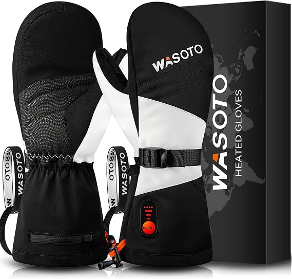 WASOTO Heated Mittens Gloves for Women Men Heated Ski Gloves