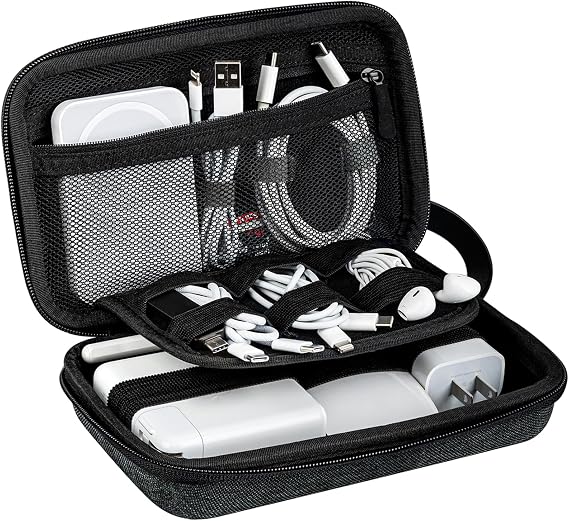 JETech Travel Accessories Organizer Case, Portable Electronic Pouch Gadget Bag for MacBook Power Adapter Chargers, Cables, Power Bank, Mouse, Stylus Pen, Earphone, SD Card, USB Flash Drive