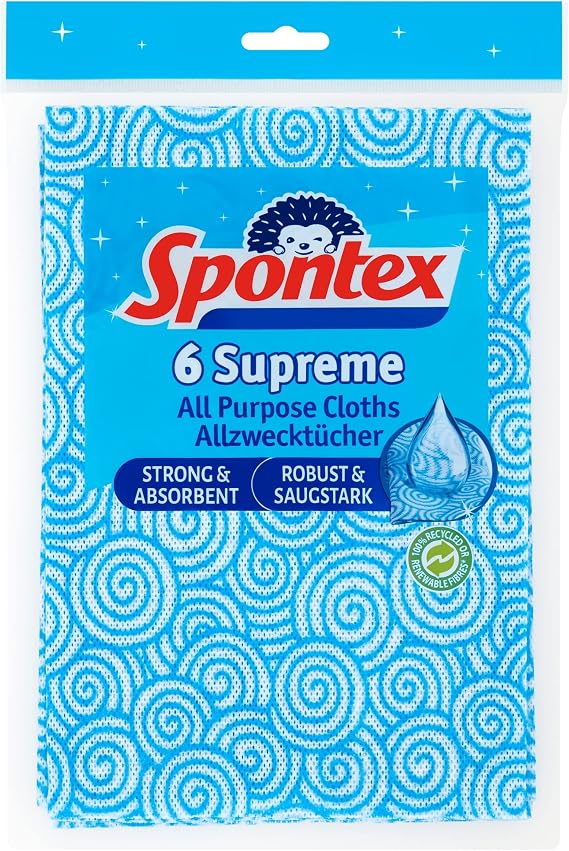Spontex Supreme All Purpose Cloths, Pack of 6