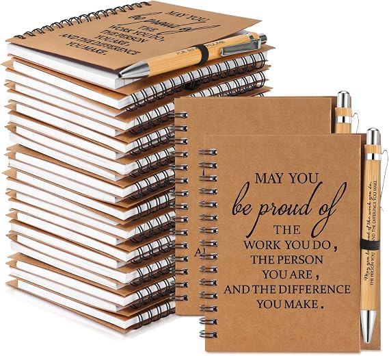 Honoson 30 Sets Housekeeping Appreciation Gifts Bulk Notebooks with Pens | Employee Appreciation Gifts, Spiral Inspirational Notebooks, Thank You Gift for Coworker Staff, Back to School Group Gifts
