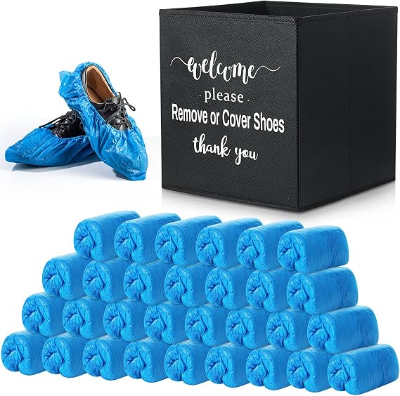 Unittype 300 Pcs Blue Disposable Waterproof Shoe Covers