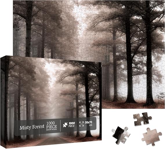 Mystery Forest Landscape Puzzles for Adults 1000 Pieces, Impossible Mystic Nature Plant Jigsaw Puzzles, Hard Difficult Tree Scenic Puzzle
