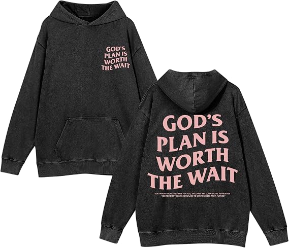 Wrenpies Mens Oversized Christian Hoodies Jesus God Bible Verse Faith Religious Sweatshirts Acid Wash Graphic Pullover Tops