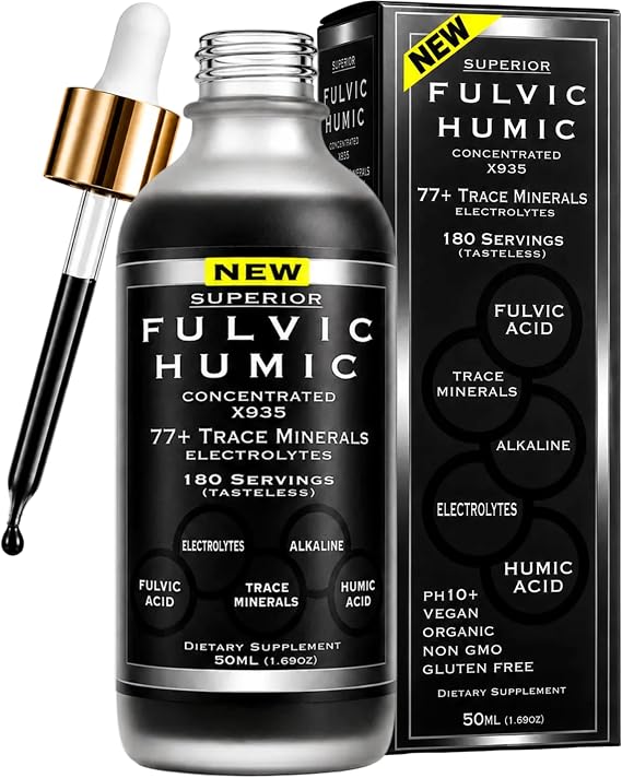 Fulvic Acid Trace Mineral Drops with Electrolytes - 77 Trace Minerals - 180 Servings - Restore Electrolytes, Improve Gut Health, Leaky Gut Repair - Ionic Trace Minerals from Fulvic & Humic Acid