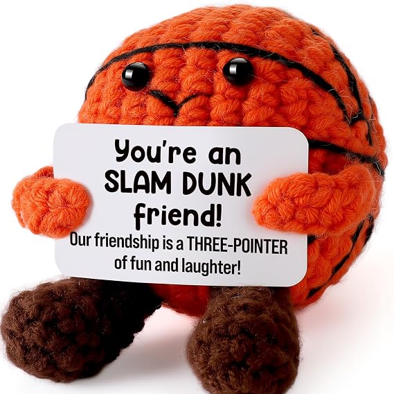 Funny Friendship Birthday Gifts for Women Men Friends - Crochet Basketball
