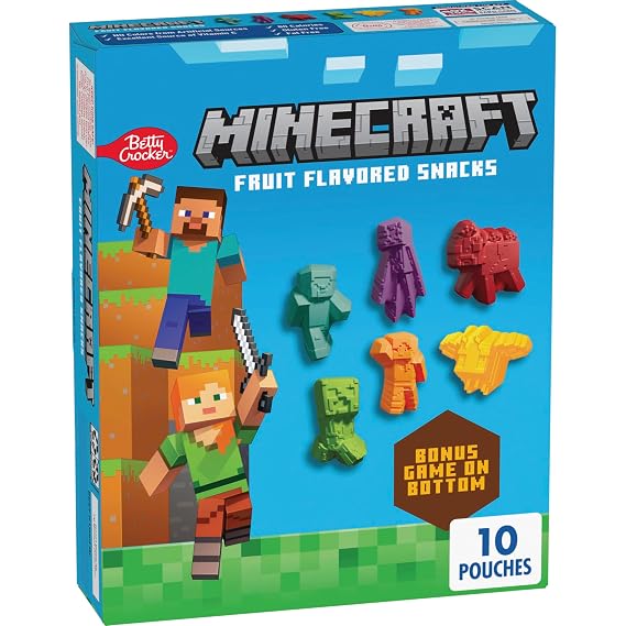 Minecraft Fruit Flavored Snacks, 8 oz, 10 Pouches