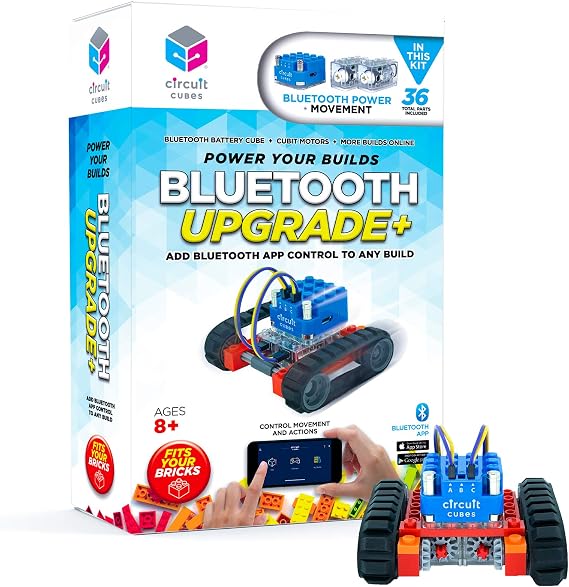 Circuit Cubes Bluetooth Upgrade+ Kit Electronic Toy Building Set Block | Compatible with Most Building Blocks STEM Toys Learning Lego