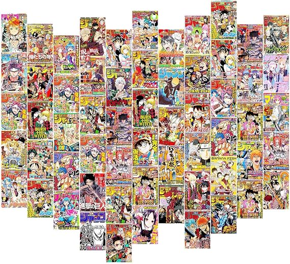 ZJNB 60PCS Anime Room Decor, Anime Magazine Covers Aesthetic Pictures Wall Collage Kit, Anime Wall Decor, Anime Posters