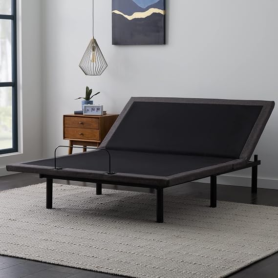 Lucid 12 Inch Full Mattress and L600 Adjustable Bed Base Plush Gel Memory Foam Mattress Bamboo Charcoal CertiPUR-US Certified Easy Assembly