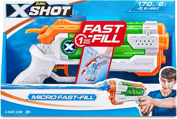 ZURU - XSHOT - Fast Fill - Micro - Water Blaster - Water Gun - Outdoor Play - Fast Fill - Shoot up to 8m - 56220-2023