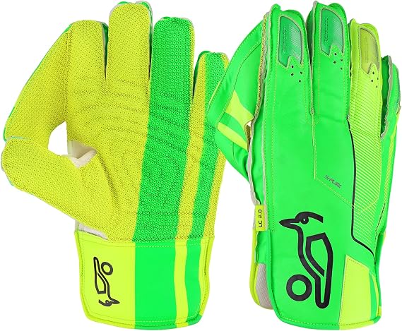 Kookaburra Childrens/Kids LC 3.0 Wicket Keeper Gloves (6.5in - 7.28in) (Green/Yellow)