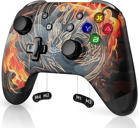 EasySMX Wireless Switch Pro Controller Compatible with Nintendo Switch/Lite/OLED/PC/iOS/Android, LED light, programmable function, motion control, vibration, turbo, wake up function Wireless controller gamepad