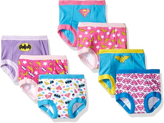 DC Comics Unisex Baby Toddler Potty Training Pants With Superman, Batman & Wonder Woman With Success Chart & Stickers