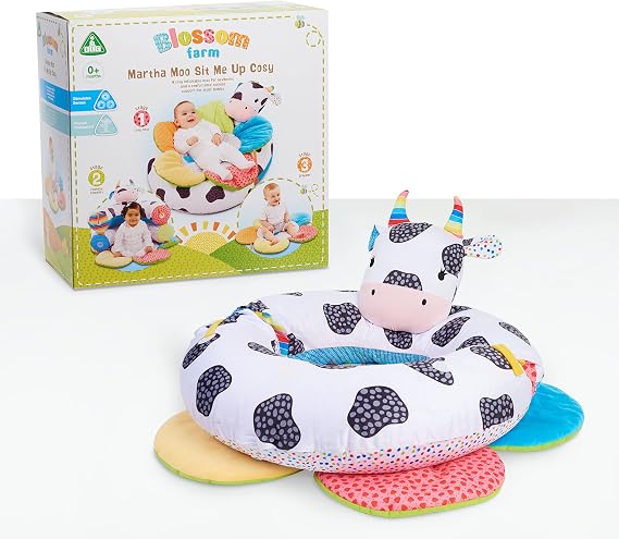 Early Learning Centre Blossom Farm Martha Moo Sit Me Up Cozy, Sensory and Physical Development Infant Toy, Kids Toys for Ages 0+