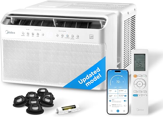 Midea 12,000 BTU U-Shaped Smart Inverter Window AC, Cools 550 Sq Ft, Ultra Quiet, Alexa/Google Compatible, 35% Energy Savings