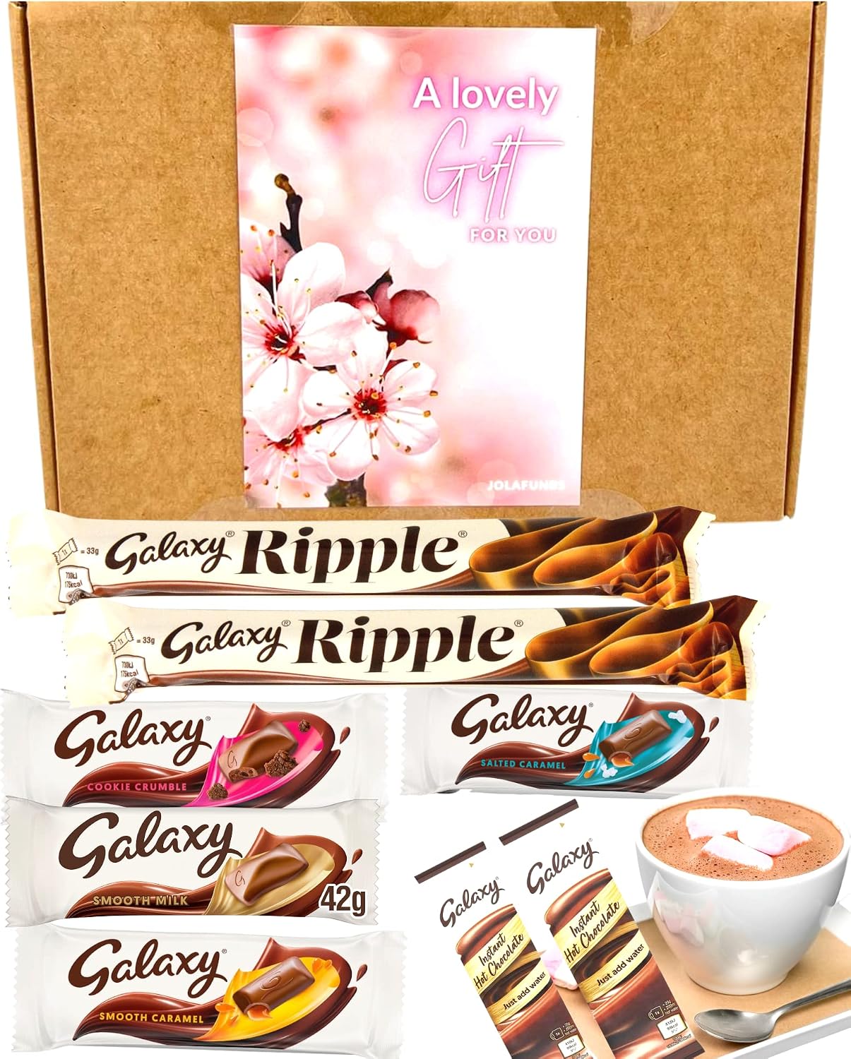 Gift Box Chocolate Hamper Galaxy Letter Box- Galaxy Chocolate Gift Set Selection Boxes, Hot chocolate, Cards &amp; More- Great for Thinking Of You Gifts,Wife Gifts,Christmas &amp; Valentine