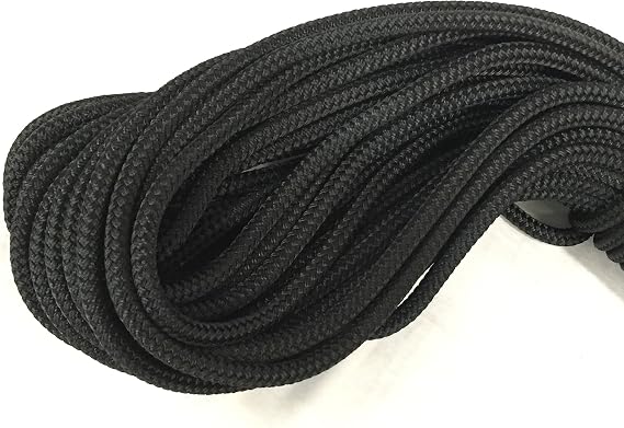 1/4 Inch by 100 Feet Black Double Braid Polyester Rope