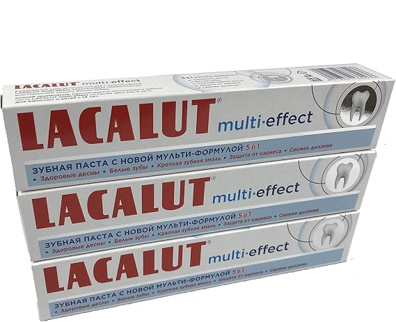 Natural Whitening Toothpaste Lacalut Multi-Effect 5in1 75ml (3pcs in Set)