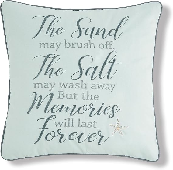 C&F Home The Sand May Brush Off Cotton Blend Accent Throw Pillow 18" x 18"