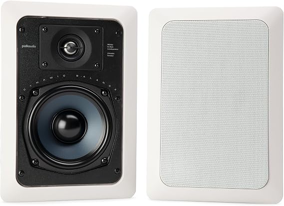 Polk Audio RC55i 2-Way Premium in-Wall 5.25" Stereo Speakers Pair, White