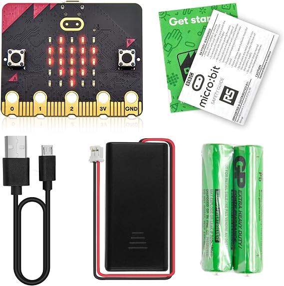 KEYESTUDIO BBC Micro:bit V2 Starter Kit (Pack Microbit V2.2 Go Kit) with Official BBC Micro:bit V2 Development Board for Coding and Programming