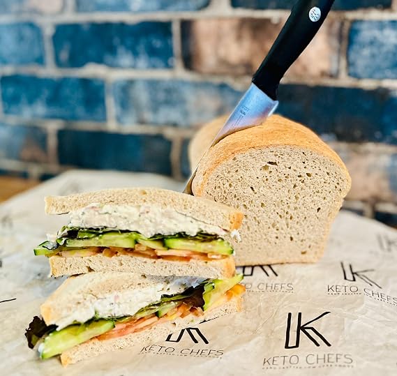 Keto Chefs Freshly Baked Keto Bread Crusty White Loaf Ultra Low Carb 600g