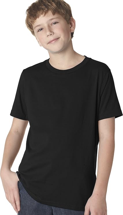 Next Level Youth Boys Cotton Crew XL BLACK