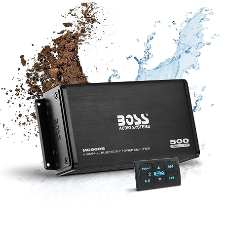 BOSS Audio Systems MC900B 4 Channel Marine 500 Watt Amplifier, Weatherproof