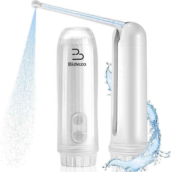 Portable Bidet, Mini IPX6 Waterproof Handheld Personal Travel Bidet with 2 Pressure Modes, 180 Adjustable Nozzle for Personal Hygiene/Soothing Postpartum Care/Perineal & Hemmoroid Treatment