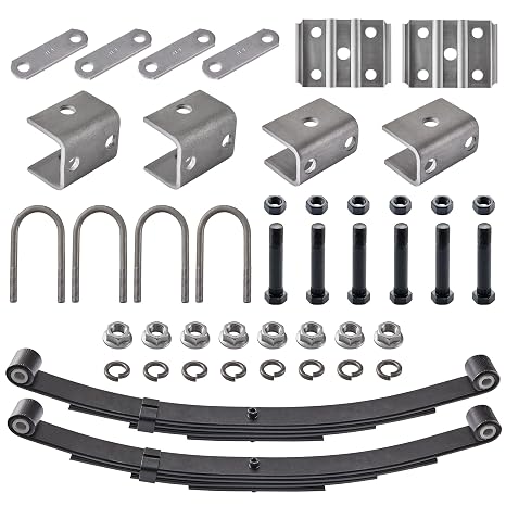Lonffery 3500lb Tandem Trailer Leaf Spring Kit with 5-1/2" U-Bolts
