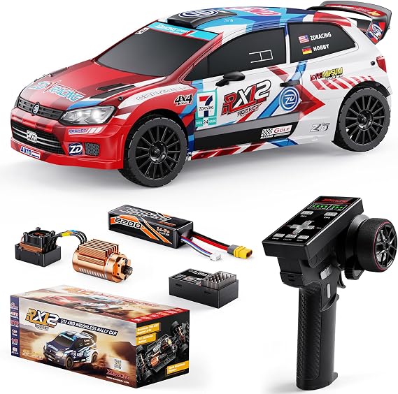 ZD Racing 1/12 Fast RC Cars for Adults, Max 50 MPH Brushless Drift Car with Gyro, 4WD RTR High Speed Rally, with 3S 2200 mAh Drifting RC Remote Control Car for Adult