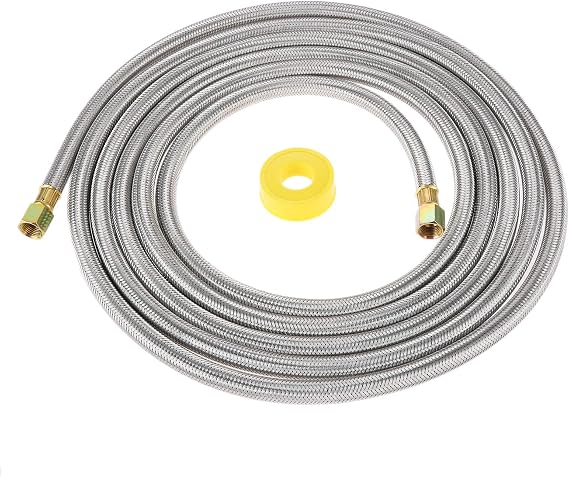 16 Feet Propane Stainless Extension Hose Braided for RV, Gas Grill