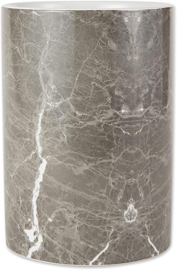 DII Kitchen Ceramic Utensil Holder, Black Marble Pattern