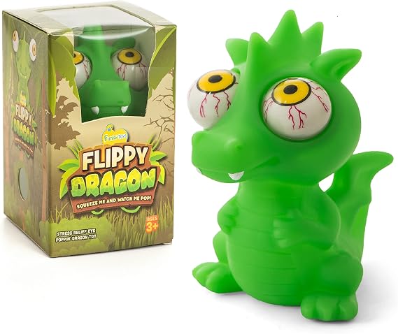 IPIDIPI TOYS Flippy Dragon Squishy Eye Popping - Squishy Toys for Trick or Treat - Fun Fidget Toy, Birthday Party Favors, Easter Basket Stuffers for Boys and Girls