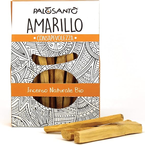 Palo Santo Amarillo Incense Sticks Bursera Graveolens Wood, 15 Sticks, 10 cm / 3.94 in, for Home Fragrance Use