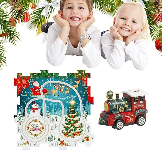Puzzle Trucks Car Play Set - Puzzle Trucks, Colorful Race Cars, Educational Toys, Christmas Holiday Fun | Toys for Kids Preschool, Family Activities, Classrooms, Parties, Home School, Early Learning