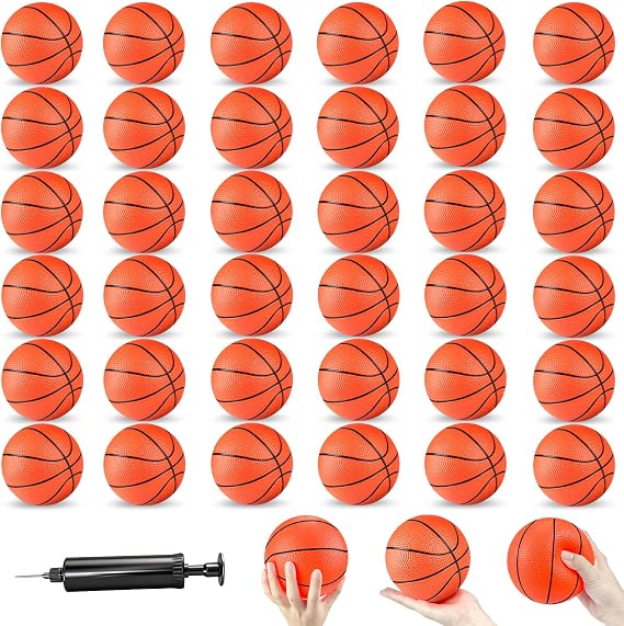 24 Pcs 4" Mini Basketball Balls Bulk, Over The Door Mini Hoop Replacements