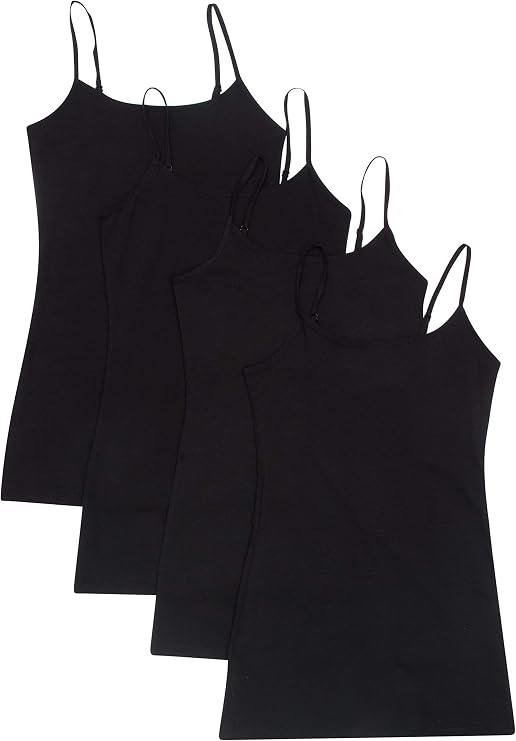 4 Pack Active Basic Womens Basic Tank Top (2X,Black/Black/Black/Black)