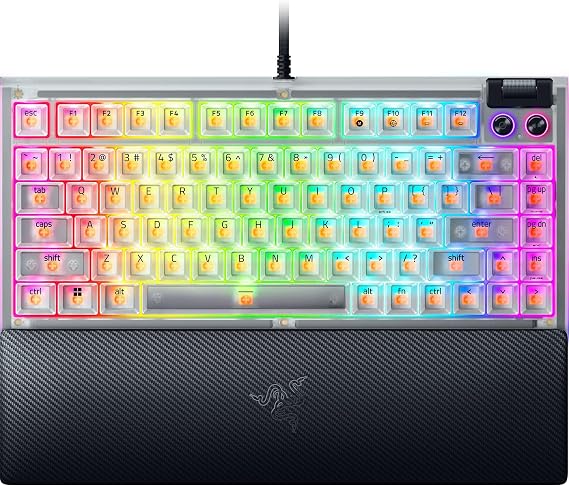 Razer BlackWidow V4 75% Mechanical Gaming Keyboard, Phantom White