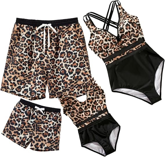 IFFEI Mommy and Me Family Matching Swimsuits Women One Piece Swimsuit Tummy Control Bathing Suits