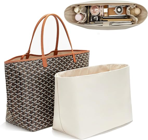 Nylon Tote Bag Organizer Insert for Goyard Saint Louis PM Bag, White